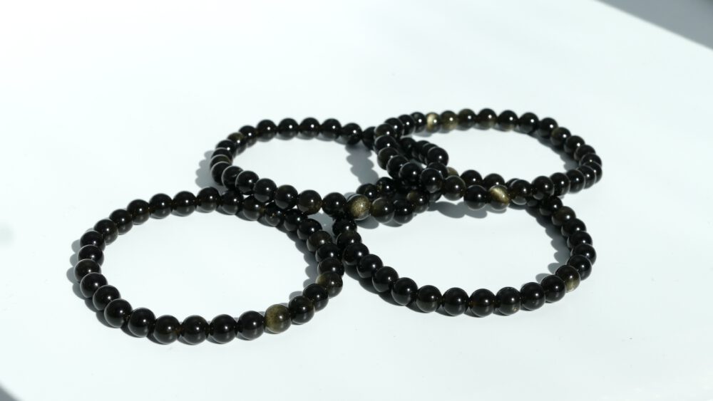 goud obsidiaan armband met 6 mm kralen
