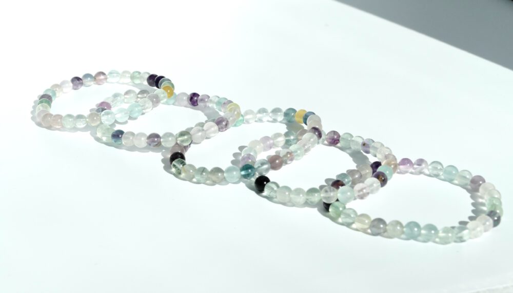 fluoriet armband met 6 mm kralen