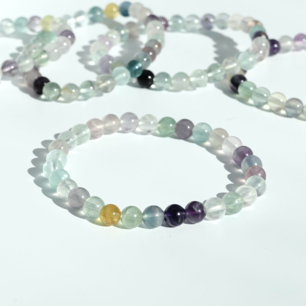 fluoriet armband met 6 mm kralen
