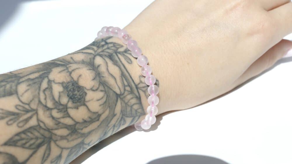 rozenkwarts armband met 6 mm kralen