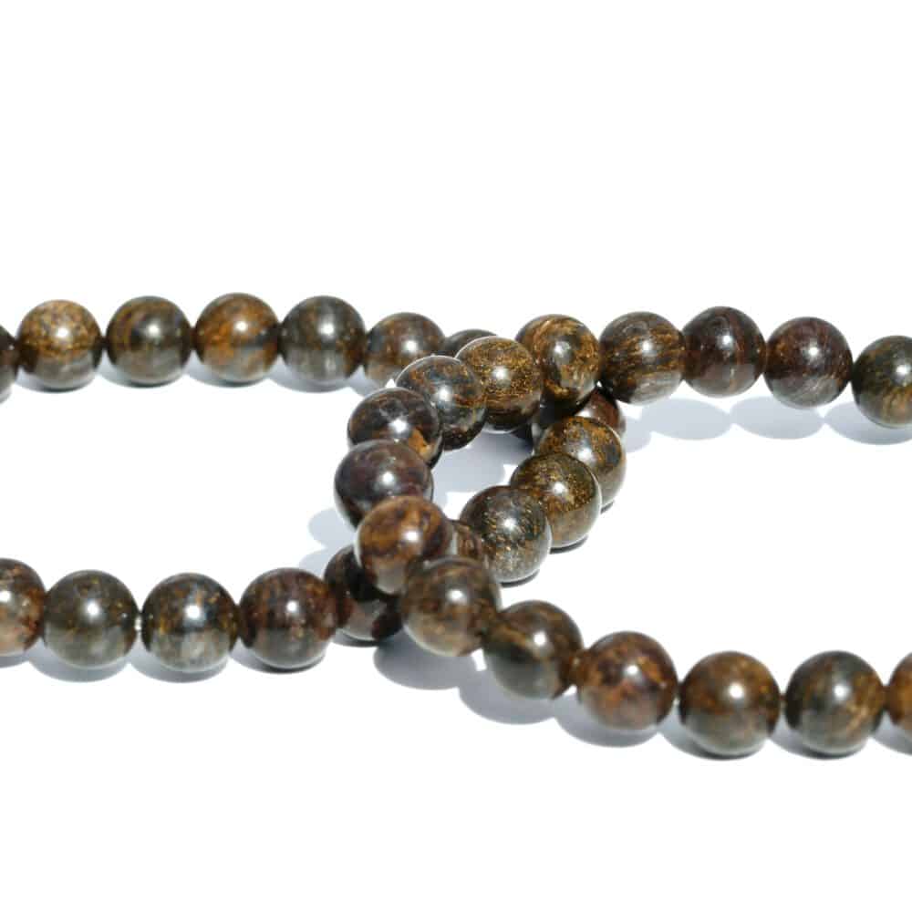bronziet armband met 8 mm kralen