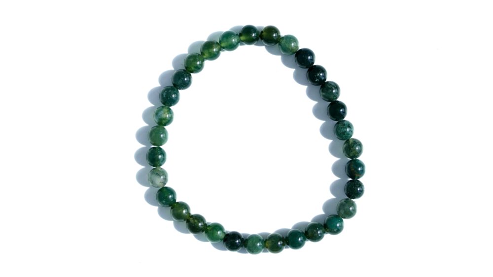 mosagaat armband met 6 mm kralen