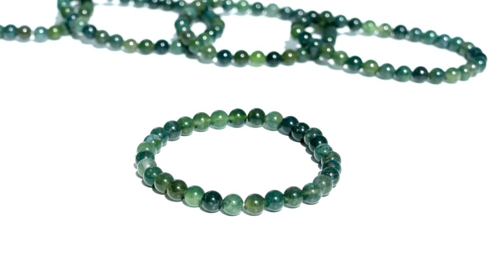 mosagaat armband met 6 mm kralen