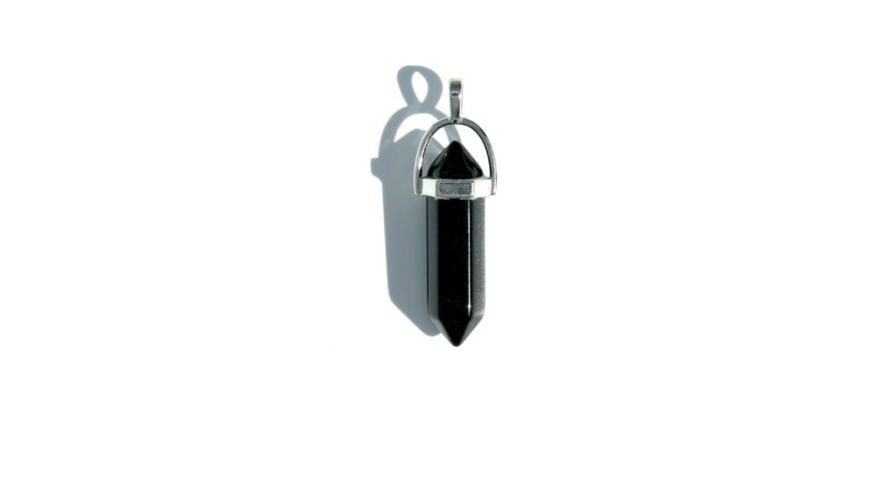 zwarte obsidiaan dubbeleinder hanger