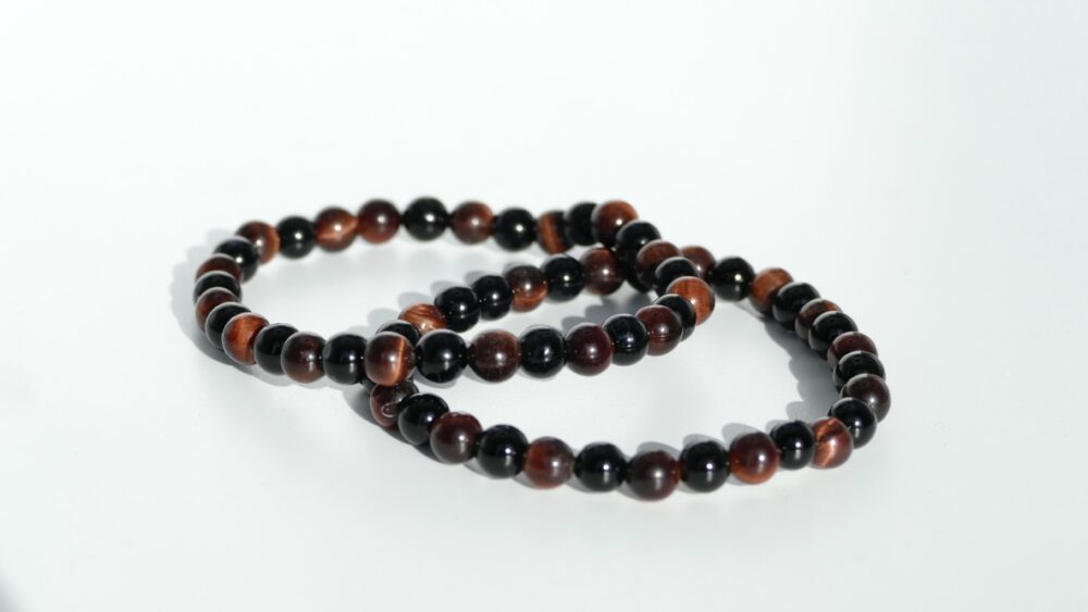 armband onyx rode tijgeroog 6mm kralen