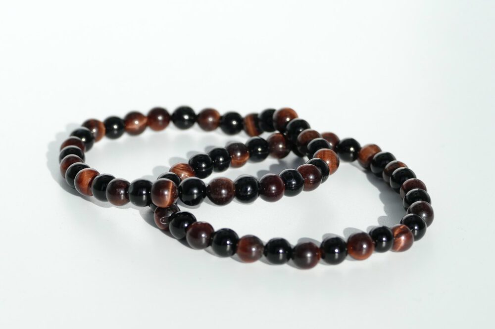 armband onyx rode tijgeroog 6mm kralen