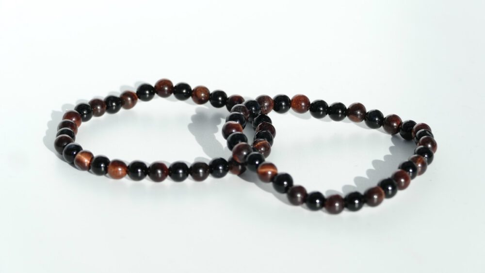 armband onyx rode tijgeroog 6mm kralen