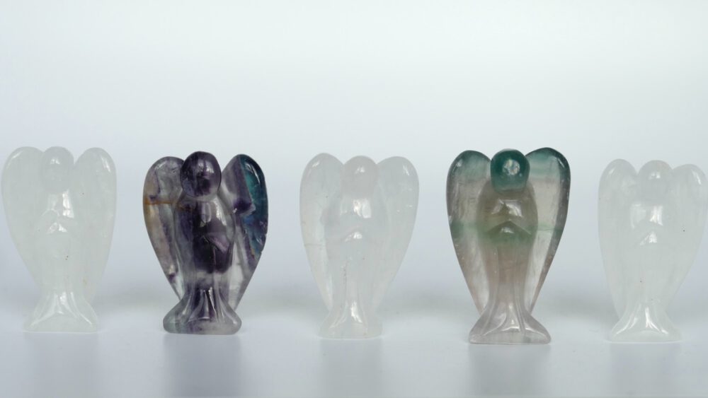 engeltjes fluoriet en bergkristal