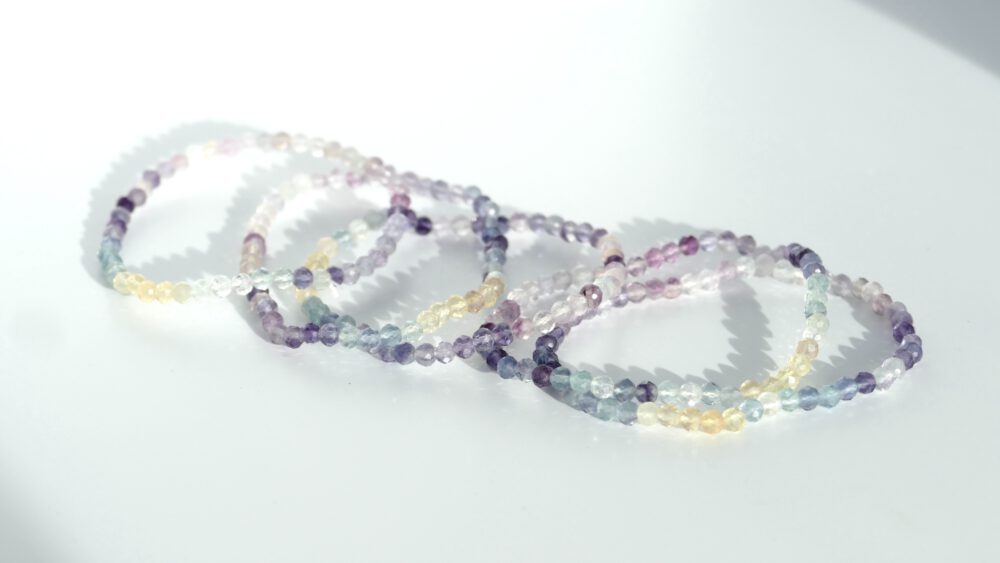 fluoriet facet geslepen armband 4mm