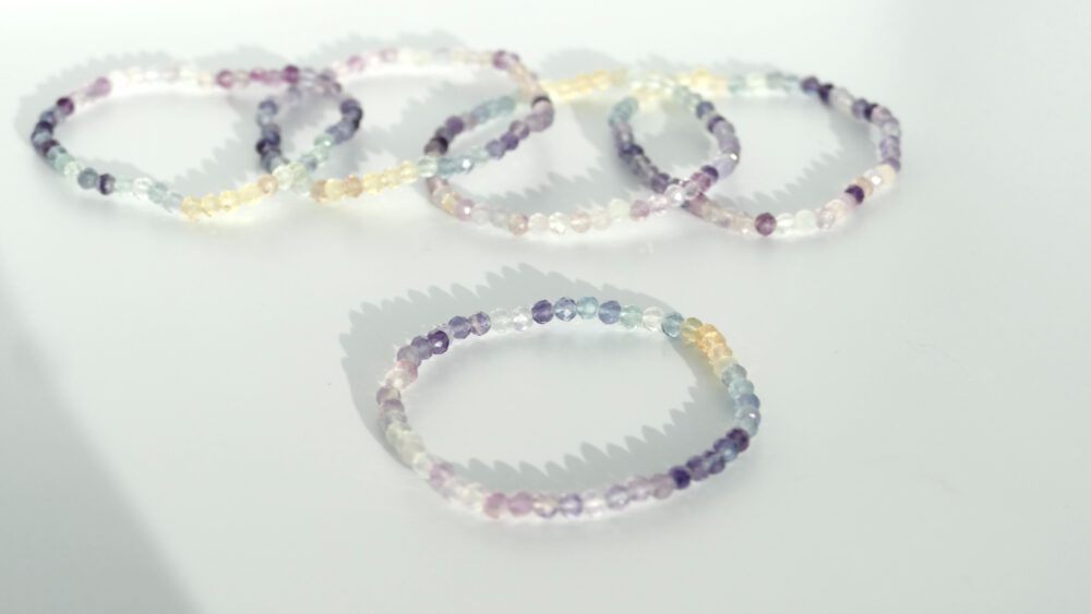 fluoriet facet geslepen armband 4mm