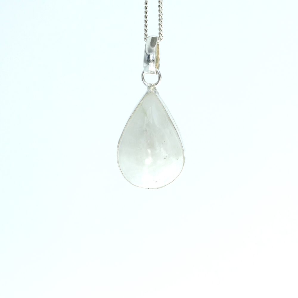Maansteen hanger ketting zilver