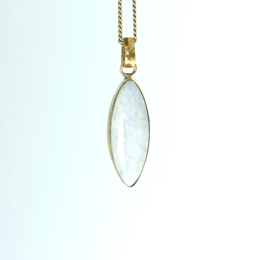 maansteen hanger ketting goud
