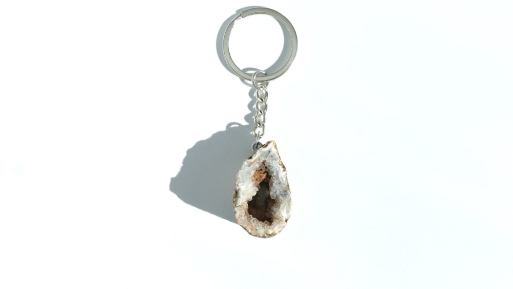 agaat geode sleutelhanger