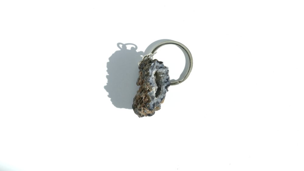 agaat geode sleutelhanger