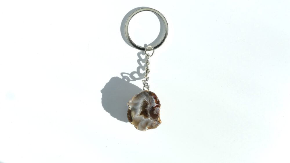 agaat geode sleutelhanger