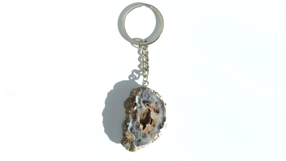 agaat geode sleutelhanger