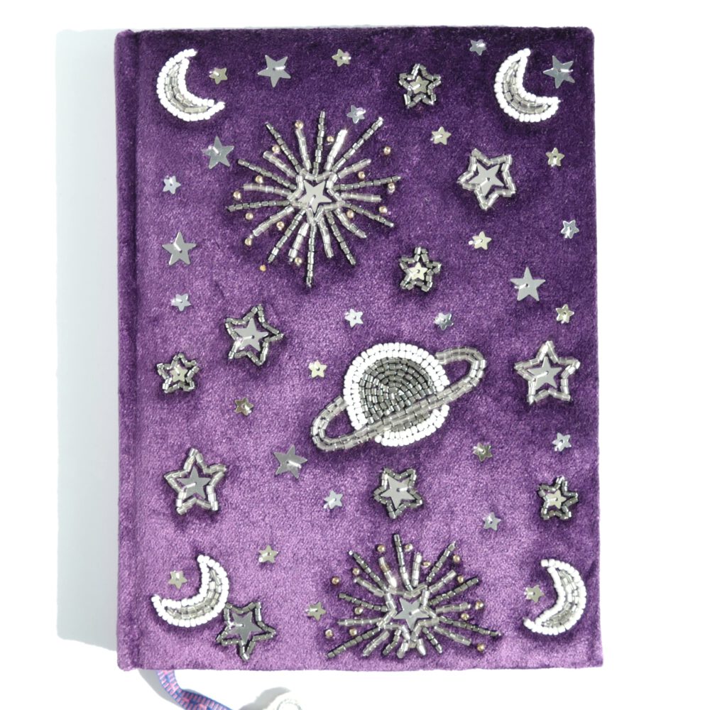 journal notitieboek fluweel planeet