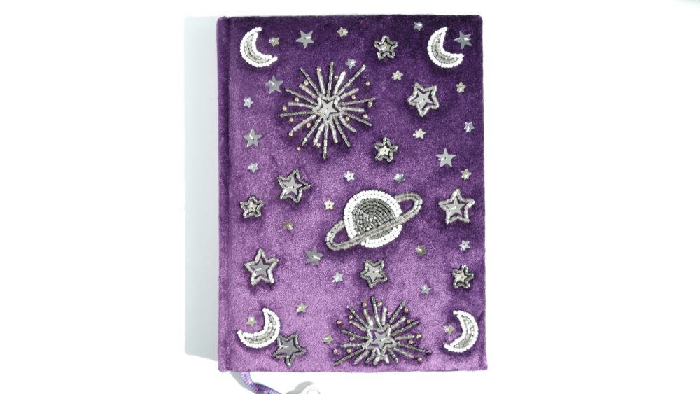 journal notitieboek fluweel planeet
