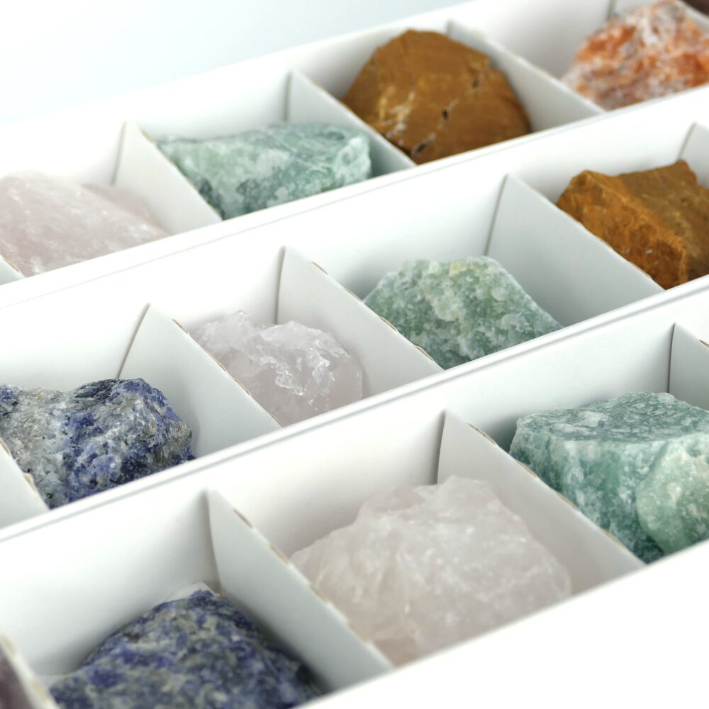 set 7 chakra ruwe edelstenen mineralen